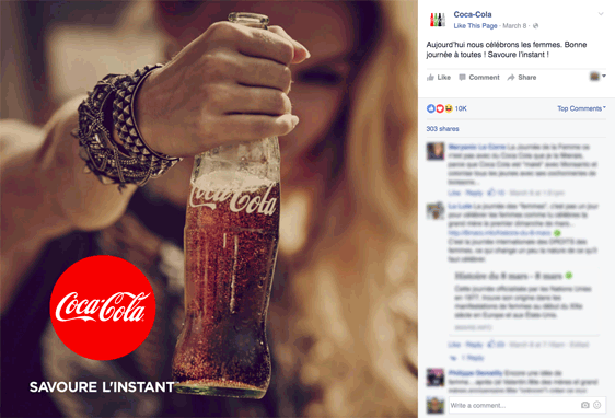Post Coca Cola Facebook